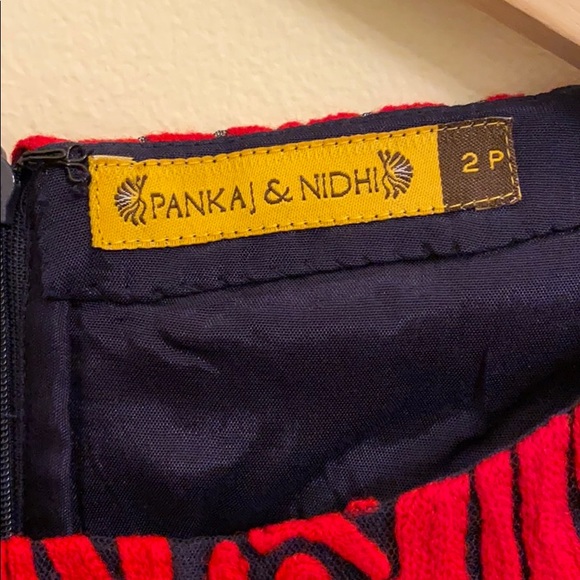 Robe à Rayures Anthropologie Par Pankaj&Nidhi - Taille 2, Bleue, Sans Manches, Neuve Sans étiquette